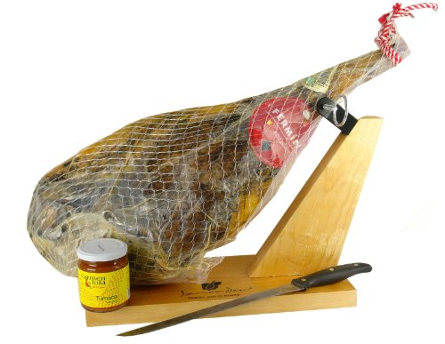 Fermin Bone-in Jamon Serrano Ham Pack (17-19 Lbs. Ham+knife+holder)
