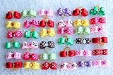 Yagopet 50pcs/pack Dog Puppy Hair Bows Rubber Bands Tinny Bows for Puppy Dogs Cute Pet Small Topknot Bows with Rhinestones Mix Colors Pet Dog Grooming Bows Dog Hair Accessories
