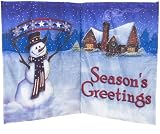 Outdoor Living : Gemmy 18132 Holiday Yard Card - Americana Snowman - Season's Greetings with Spot Light Fixture