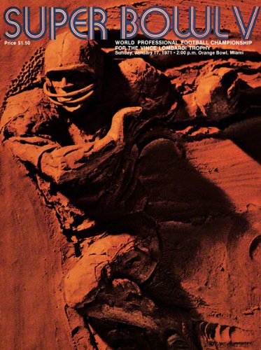 Canvas 36 x 48 Super Bowl V Program Print | Details: 1971, Colts vs Cowboys