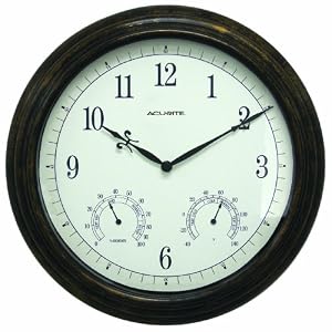 Chaney Instruments Acu-Rite 50378 Aged Bronze Wall Clock with Thermometer and Humidity... by 