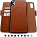 Dreem Fibonacci 2-in-1 Wallet-Case for iPhone X & Xs, Magnetic Detachable Unbreakable TPU Slim-Case, Wireless Charge, RFID Protection, 2-Way Stand, Luxury Vegan Leather, Gift-Box - Caramel