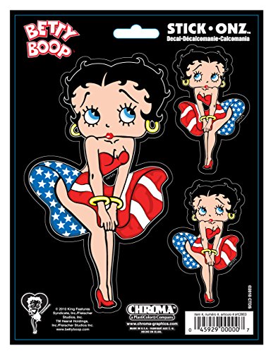 Chroma 009966 Betty Boop American Flag Stick Onz Decal