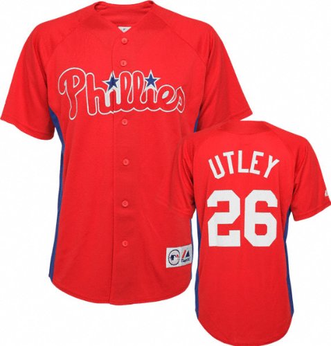 MLB Philadelphia Phillies Chase Utley #26 Replica BP Home Jersey, Large