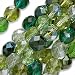 Czech Fire Polish Glass Beads 8mm Round Ever Green Mix (50 Beads)