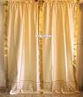 2 Cream Silk Sari Curtains, Drapes, Panels