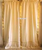 2 Cream Silk Sari Curtains, Drapes, Panels