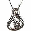 Embraced by the HeartTM Mother with 2 children 18" chain Necklace Sterling Silver by Deborah J. Birdoes