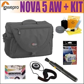 Lowepro Nova 5 AW Large Camera (Black) Bag Plus Camera Accessory Package by Lowepro