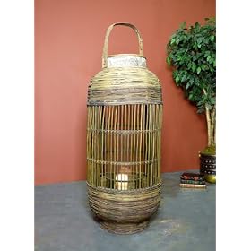 Otter Peak Wood Twig and bark Rustic Grand Lantern- pair