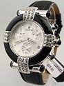 WOMENS CROTON LEATHER CHRONO DIAMOND LIKE DATE WATCH CC211122BSBL
