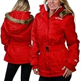 NHL Detroit Red Wings Ladies Red Full Zip Parka Jacket (Small)