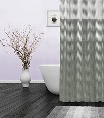 Aqua Spa Collection Printed Gradient Microfiber Shower Curtain, 70" x 72" Grey