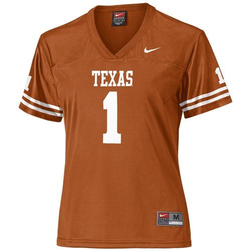 Nike Texas Longhorns #1 Burnt Orange Ladies Replica Football Jersey (X-Large)