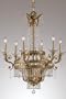 Paris Flea Nine light Crystal Chandelier, 30"Hx28"W, AGED BRONZE