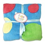 Blue Polka Dot Plush Blanket Girls Fleece Bedding Throw