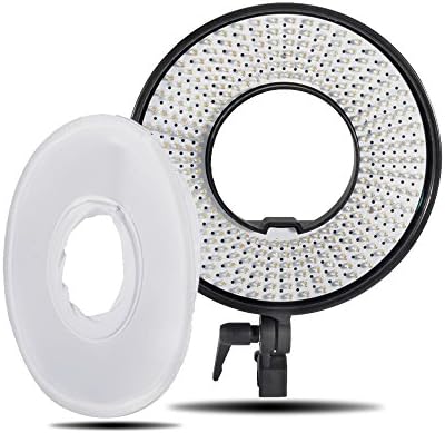 FalconEyes® DVR-300 Dual Color 300 LED Ring Light 3000K-7000K Adjustable Photography Led Video ring light + 2m (6.5ft) Mini Studio Light Stand