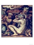 Allegory of the Towns of Sansepolcro and Anghiari from the Ceiling of the Salone Dei Cinquecento Stretched Canvas Poster Print