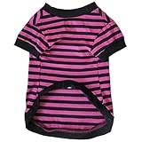 Dog Shirt, HP95(TM) 2015 Fashion Summer Pet Dog Classic Wide Stripes T-shirt, Doggy Clothes Cotton Shirts (Rose, S)