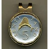 Tanzania 5 Sentia Swordfish Two Tone Coin Golf Ball Marker by 