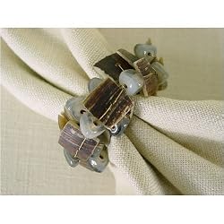 Natural Tones Stones Chunky Ripple Napkin Rings