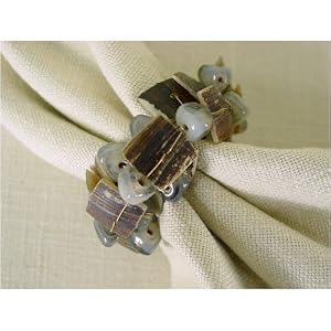 Natural Tones Stones Chunky Ripple Napkin Rings