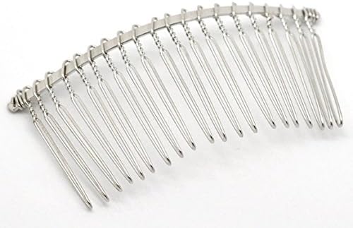20 Pcs - Silver Tone Metal Wire Hair Combs 1.5" X 3", Hair Accessory, Hair Combs, Large Hair Combs, Hair Findings