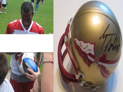 ANQUAN BOLDIN,ARIZONA CARDINALS,FLORDIA STATE,BALTIMORE RAVENS,SIGNED MINI HELMET WITH COA AND PROOF