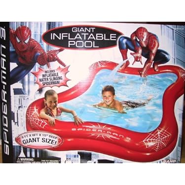 Giant Inflatable Pool With Inflatable Water Slinging Spiderman