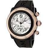 Glam Rock Women's GR60102 Miami Beach Collection Chronograph Diamond Accented Black Silicone Watch