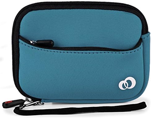 KrooGPS Metallic Blue Neoprene Glove for Garmin dezl 560LMT 5-Inch Touchscreen Portable GPS Navigator + SumacLife Wisdom Courage Wristband