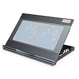 BESTEK ノートパソコン冷却台 360度回転 最大45度傾斜 風量調節可 超静音冷却ファン搭載 10-15インチ対応 USBポート2口 LED搭載 BTCPZ4 (シルバー)