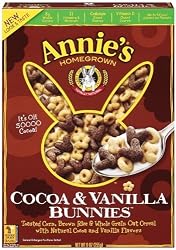 Annie's Homegrown Cocoa & Vanilla Bunnies Cereal, 9.0-Ounce Boxes (Pack of 4)