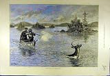 1887 DEER-STALKING AMERICA LAKE SPORT PRINT SHOOTING