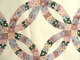 Double Wedding Ring Country Cheater Quilt Top Fabric