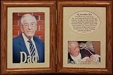5x7 HINGED Solid Oak Double Picture Photo Frame with Memorial/Bereavement Remember Me Poem and Dad Cream Mat Inserts