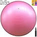 Fitness Ball with Air Pump, Pink, 55cm/22in Diameter, Instruction Chart Included, Exercise Gym Swiss Stability Ball