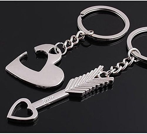 eForUS Products Lover His Her Keychain Keyring Couples - Arrow & "I Love You" Heart & Key for Valentine's Day / Birthday / Christmas /Wedding Anniversary Present Gift