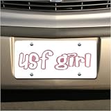 South Florida Bulls White Mirrored USF Girl License Plate