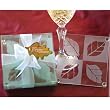 Kate Aspen 27008NA Glass Coasters, Fall in Love Leaf