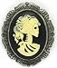 Steampunk - Kamee Brosche - Motiv Skelett Lady 5,5 cm