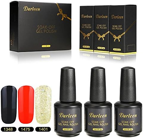 Darleen Color Gel Nail Polish Gift Set 3-Piece Collection Gelpolish Soak-off UV LED Nail Art Gelpolish 15ml Each, Nude Color Themed UV/LED Nail Lacquer Gel Polish Master Set
