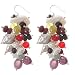 Sterling Silver Multicolor Dark Bead Drop Earrings - Artisan Handcrafted in Mexico