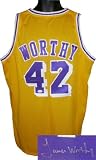 James Worthy signed Los Angeles Lakers Yellow Prostyle Jersey- JSA Hologram
