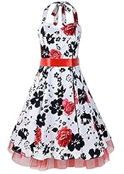 General Print Sweetheart Cotton/Elastane Halter Gathered Vintage Lace Full-Skirt Evening Dress/Wedding Party Dress 