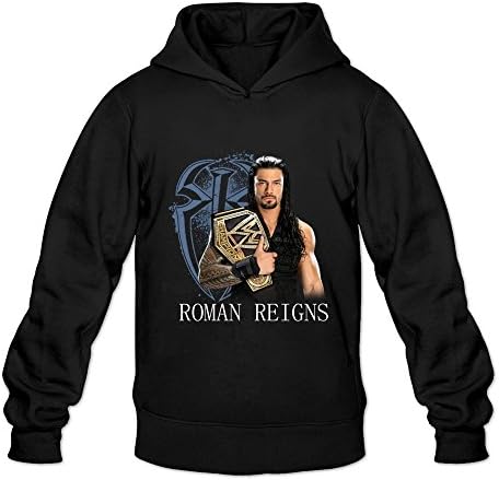 FUNSHIN Men's WWE Roman Reigns 2015 Boxing Heavyweight Champion Hoodie Black S