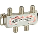 4-Way Coax Cable Splitter 2Ghz Cable TV Video HDTV