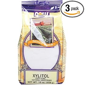 NOW Foods Xylitol Pure Sweetner, 16 Ounce Bags (Pack of 3):  Grocery &amp; Gourmet Food