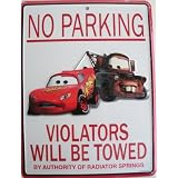 Metal Door Sign - Cars "No Parking"