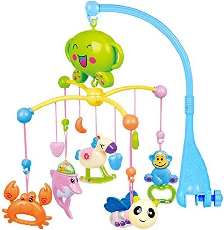 SMARTnet / Baby Infant Musical Mobile Bed Crib Hanging Toys Electric Bell Rattle Rotating+ Charger (Blue (dolphin))